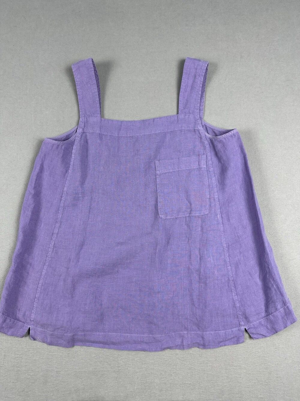 Toast Women’s Purple 100% Linen Strap Top Sz M Lagenlook Coastal Sustainable